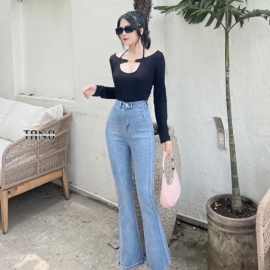 Xưởng chuyên jeans nữ ống loe giá tốt, lấy hàng nhanh, uy tín nhất