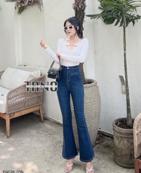Quần Jeans Giãn Ống Loe Lai Cuốn.