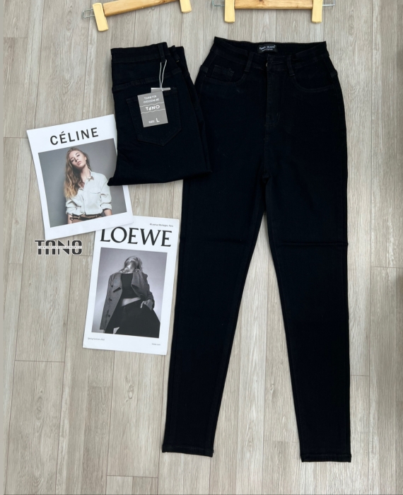Quần jeans giãn ống ôm màu đen